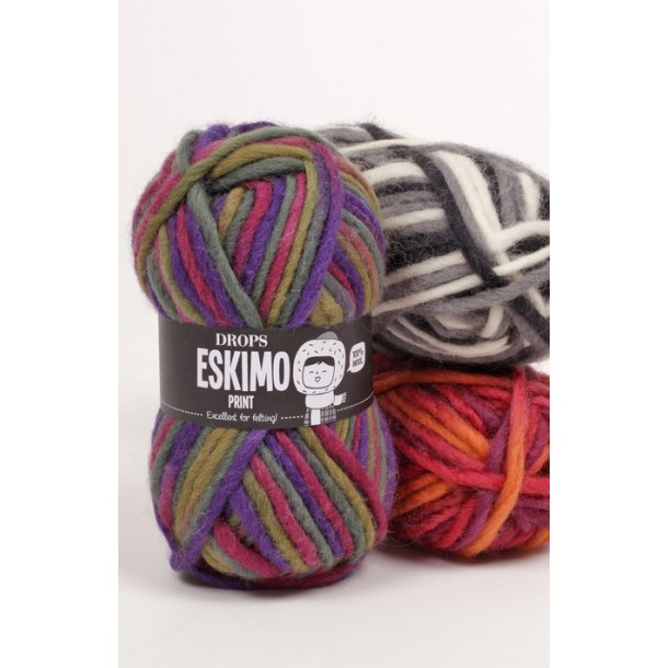 Oppskrift på tovetøfler som strikkes i Drops Eskimo